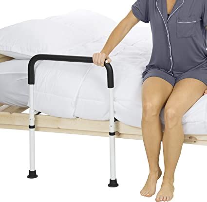 Designed to provide assistance getting in and out of home bed; Rail features four easily accessible grasping points. Adjustable leg height to fit most beds; Comes with 8-Inch …